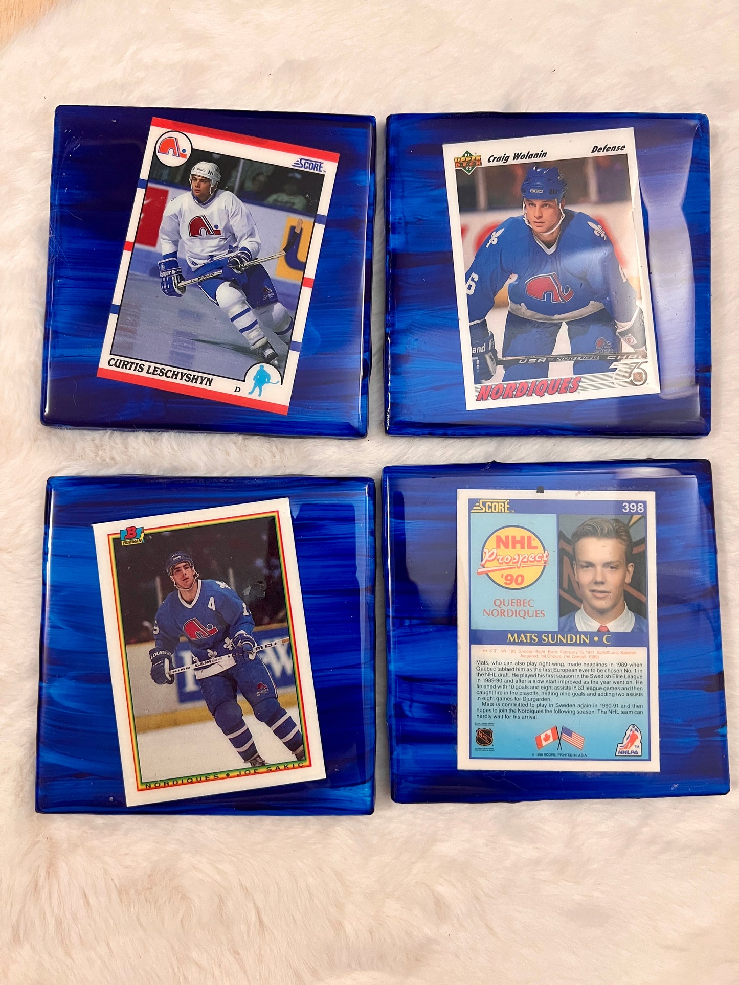 Vintage Hockey Card Coaster Set