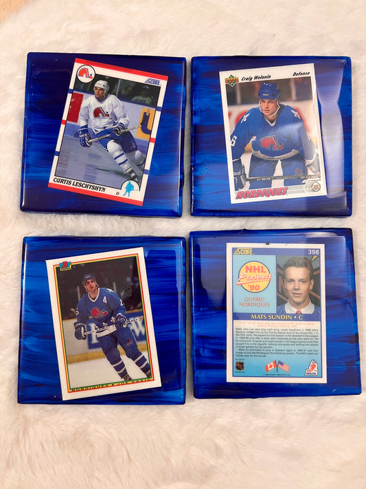 Vintage Hockey Card Coaster Set