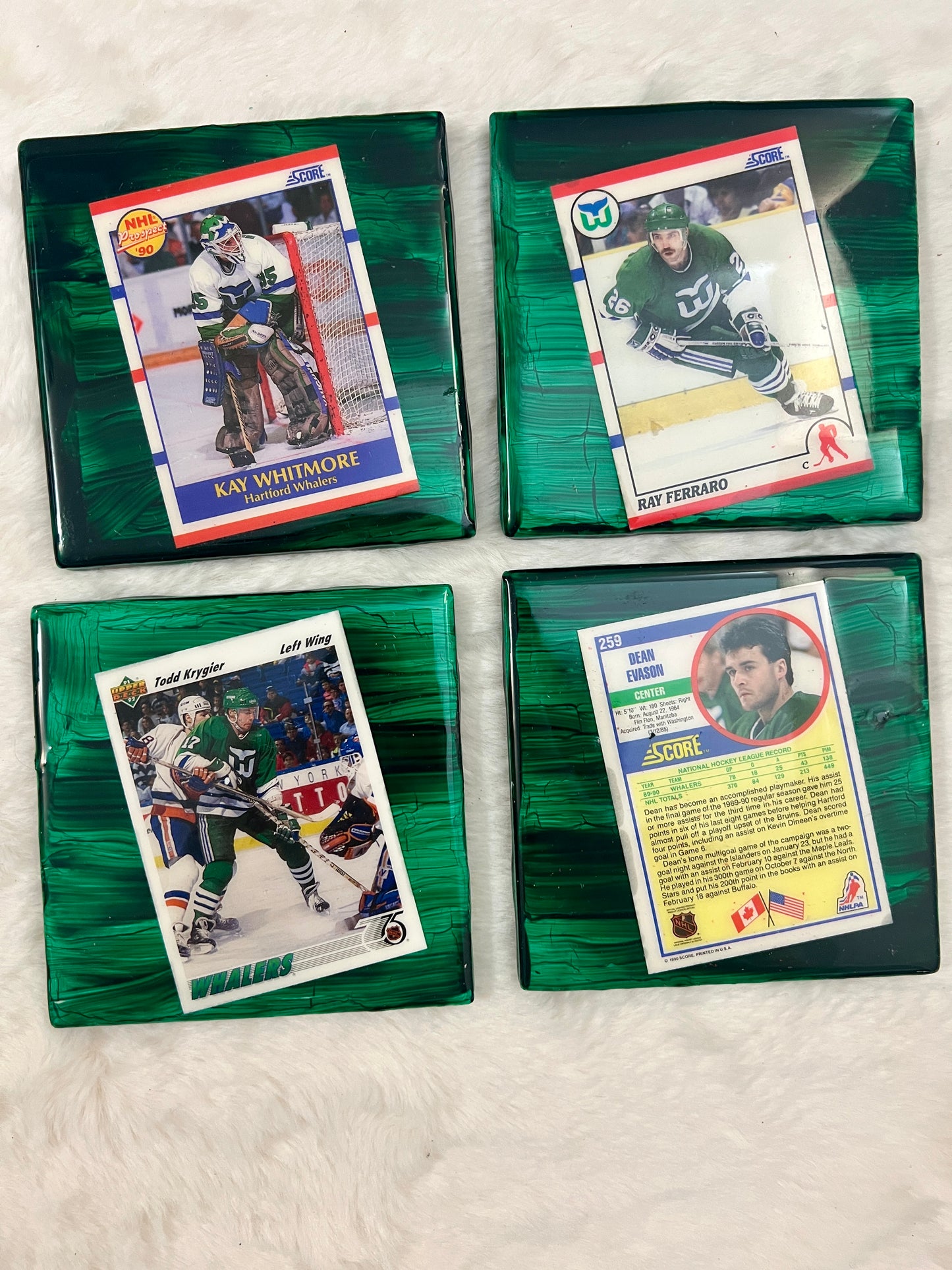 Vintage Hockey Card Coaster Set