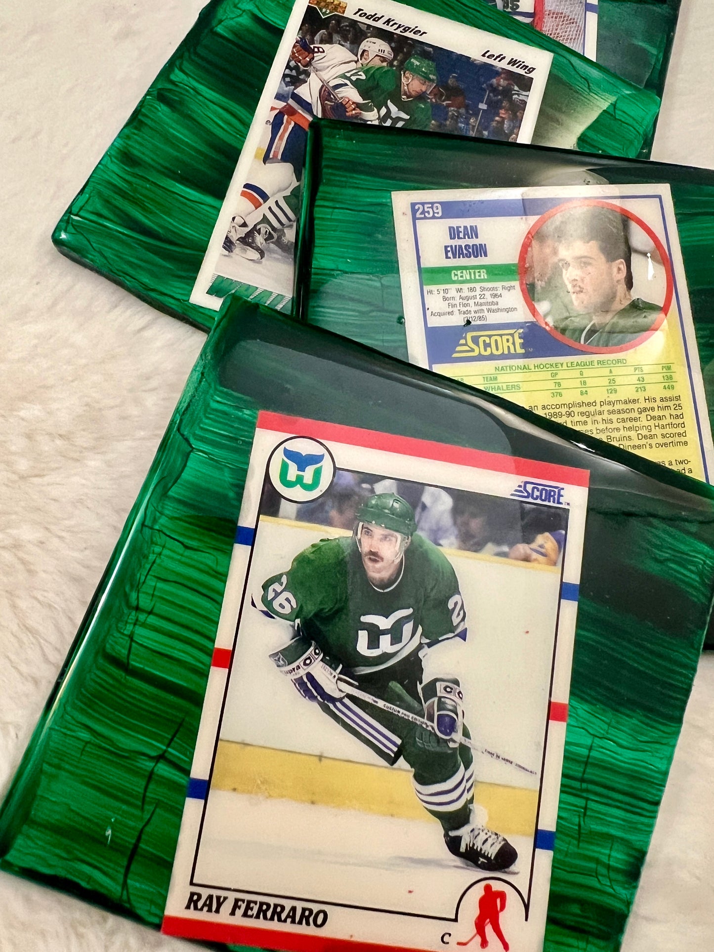 Vintage Hockey Card Coaster Set