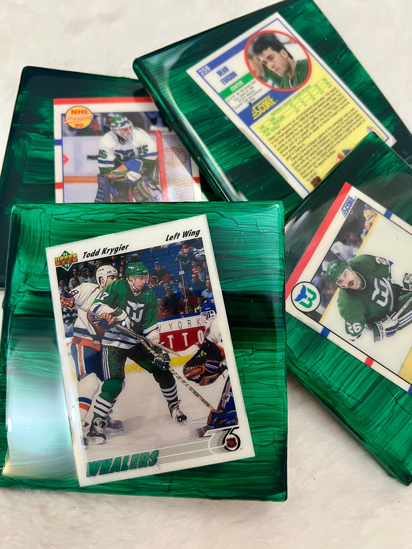 Vintage Hockey Card Coaster Set