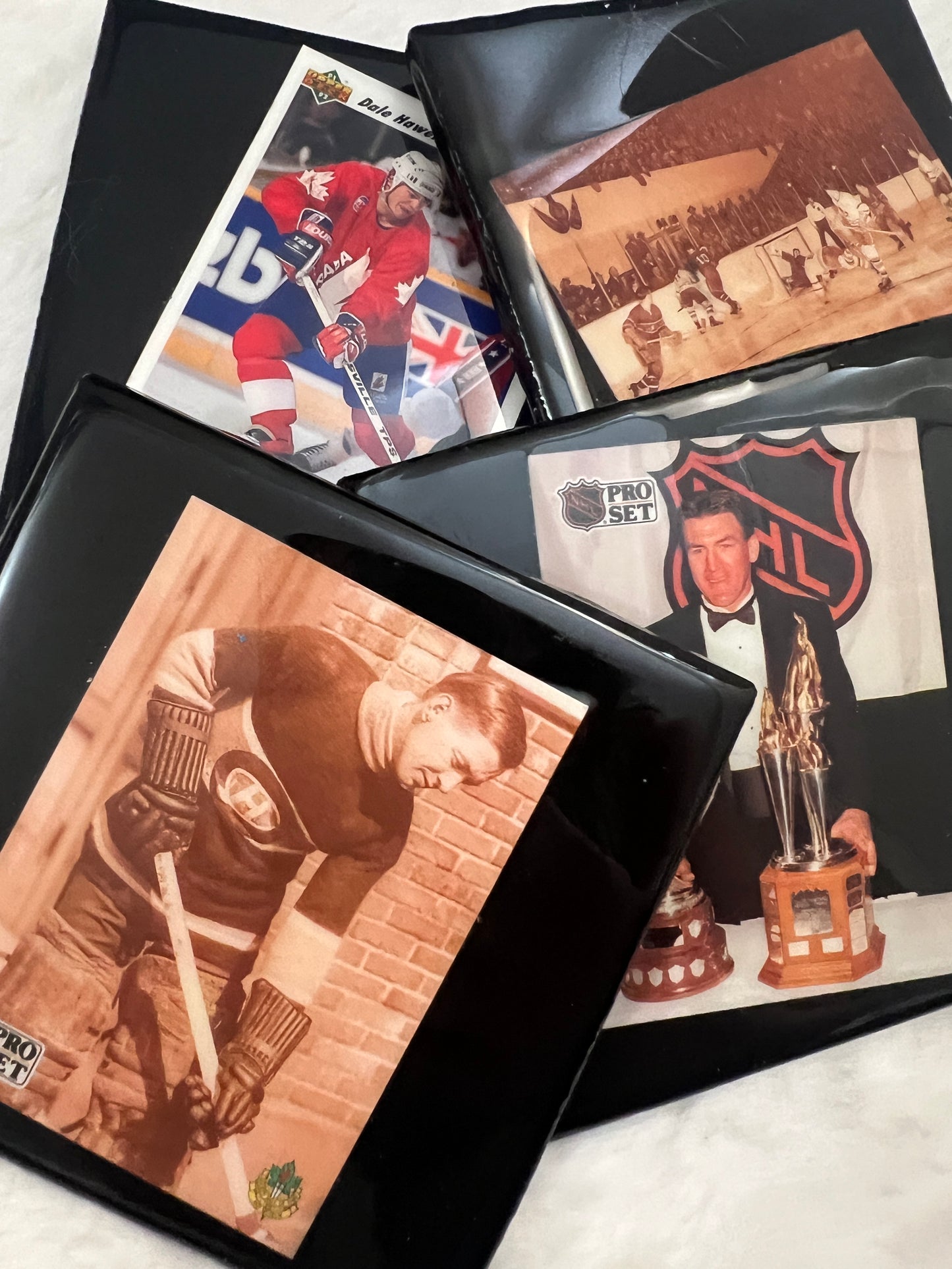 Vintage Hockey Card Coaster Set