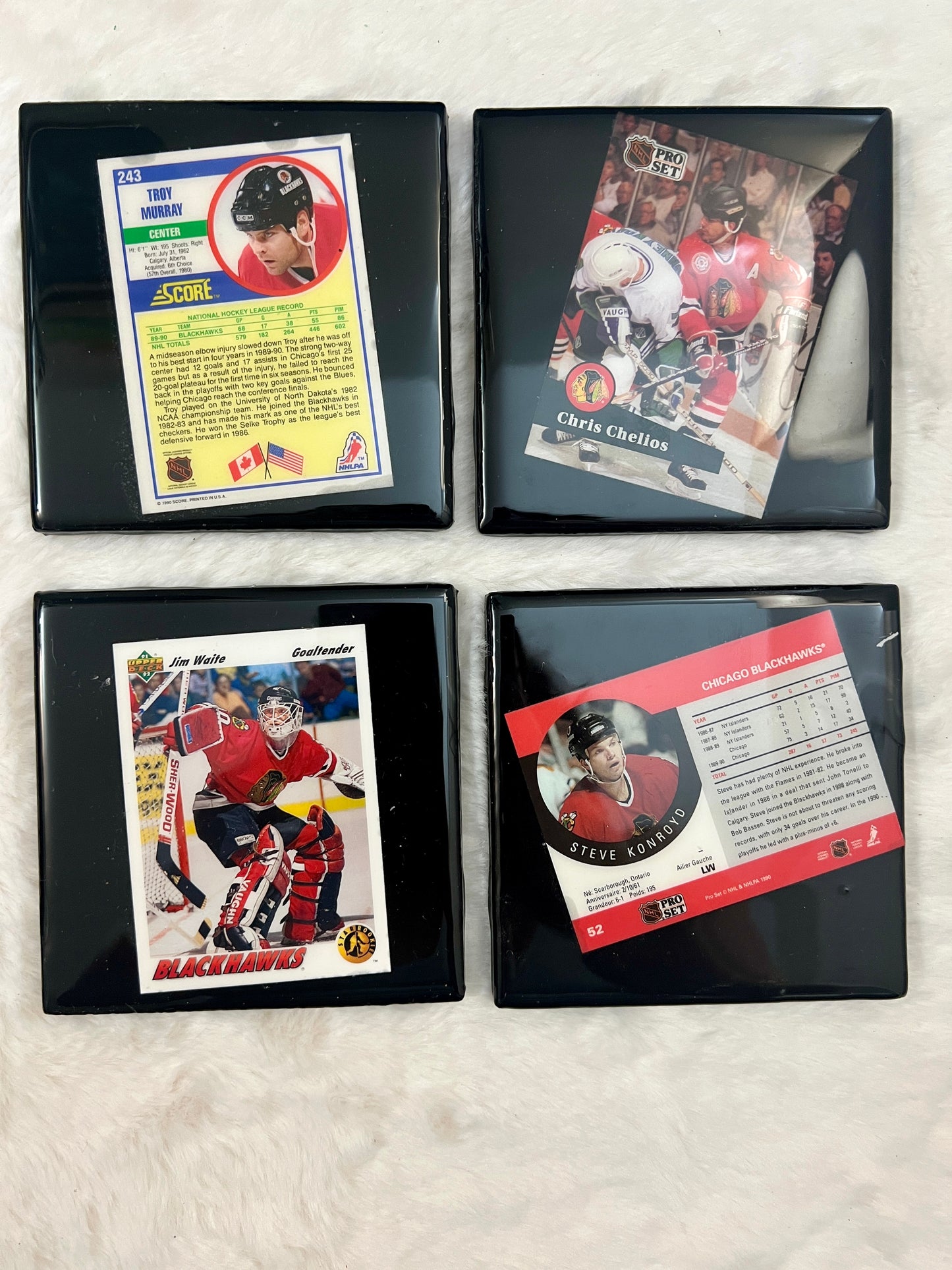 Vintage Hockey Card Coaster Set