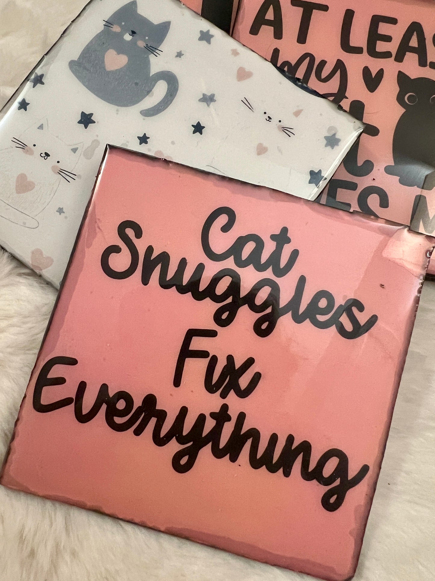 Cat Snuggles Coaster Set