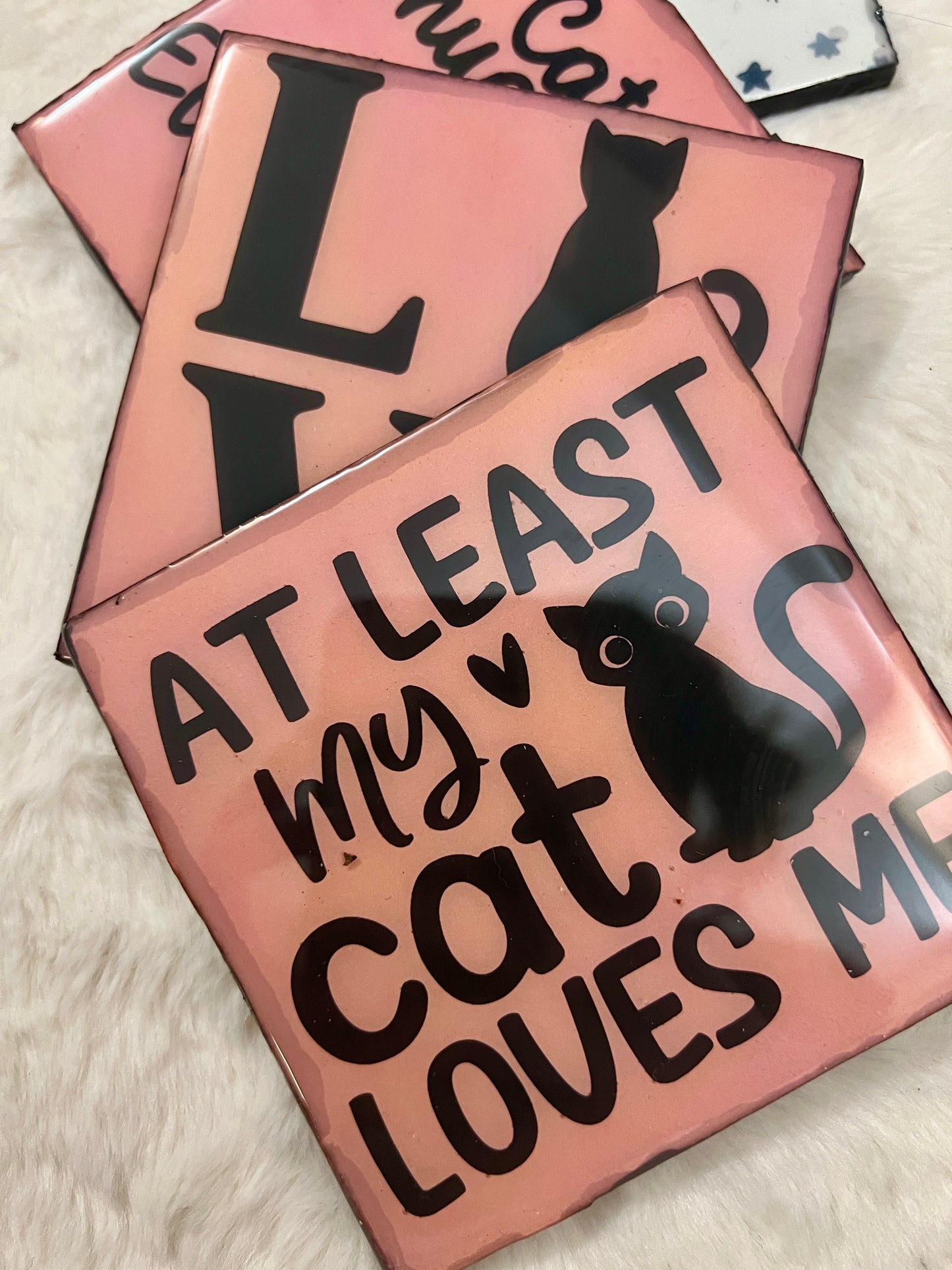 Cat Snuggles Coaster Set