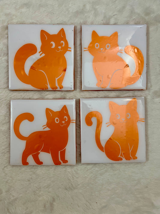That Orange Cat Coaster Set