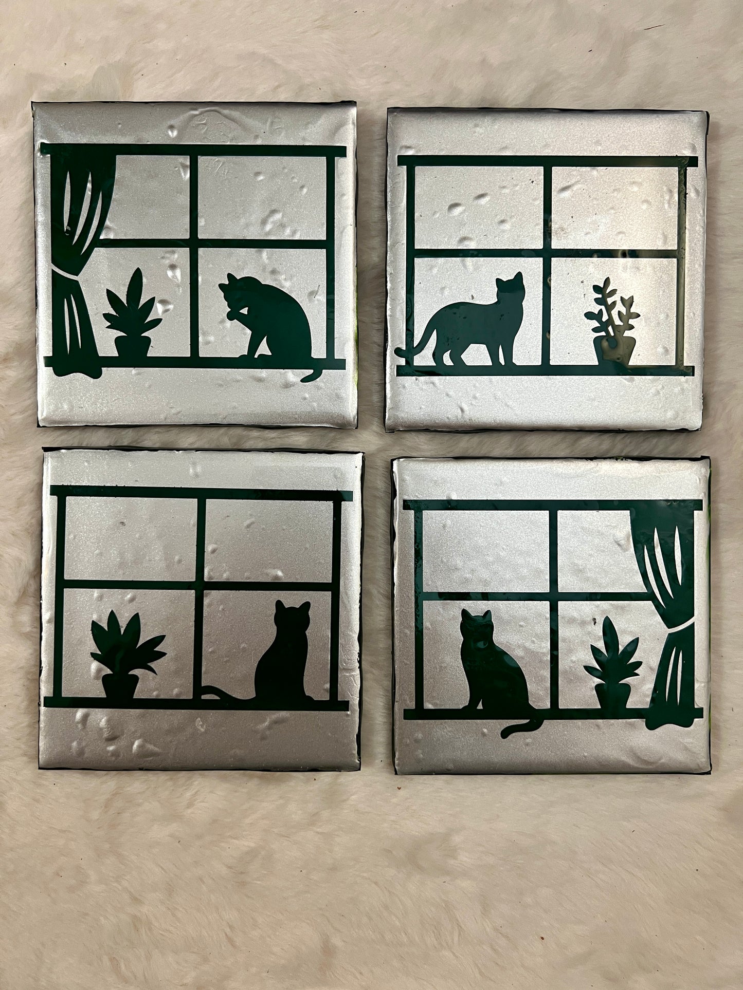 That Kitty in the Window coaster set