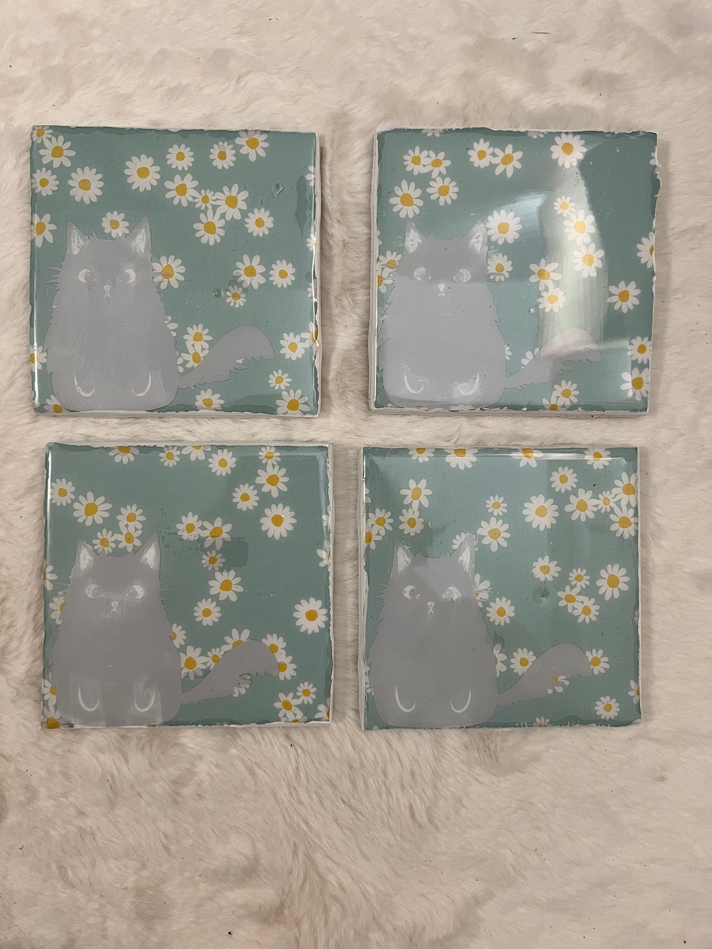 Flowers & Fluff coaster set