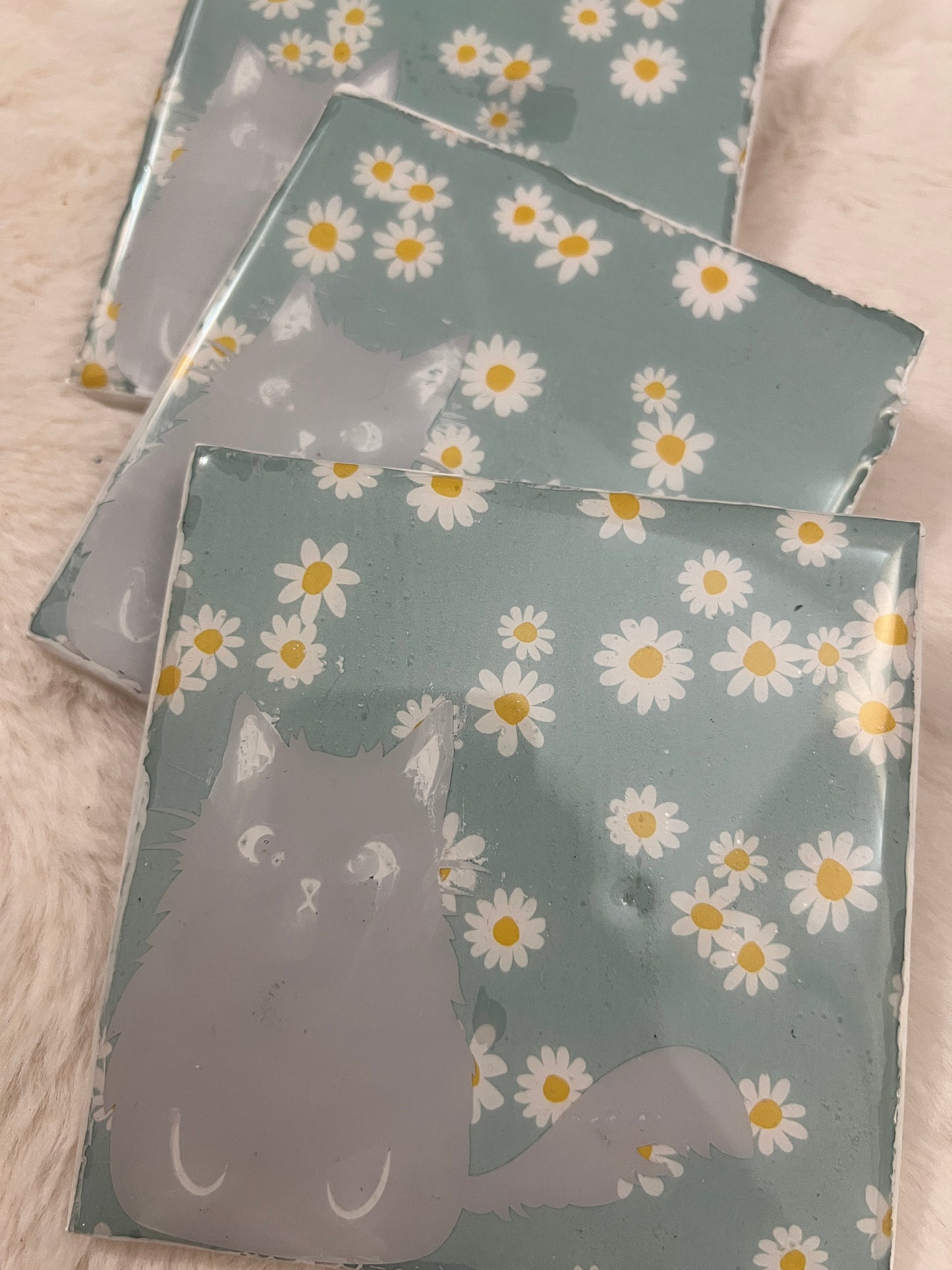 Flowers & Fluff coaster set