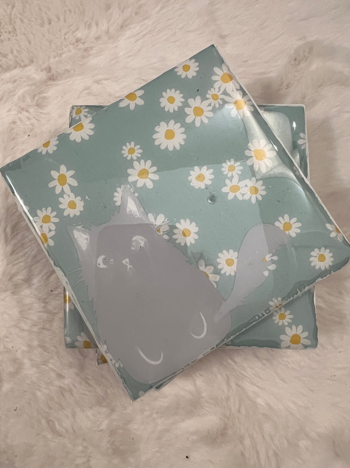 Flowers & Fluff coaster set