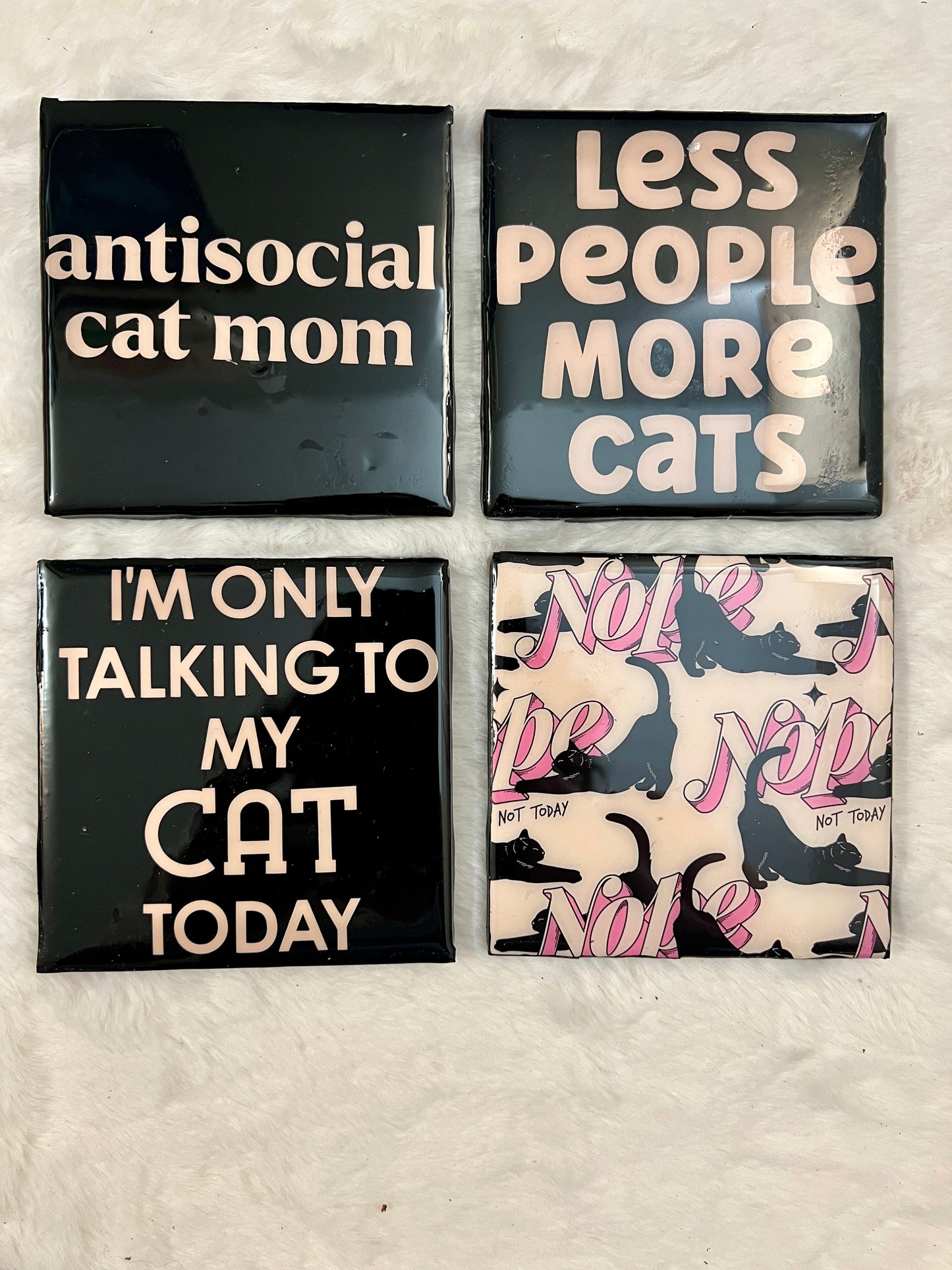 Antisocial Cat Mom Coaster set
