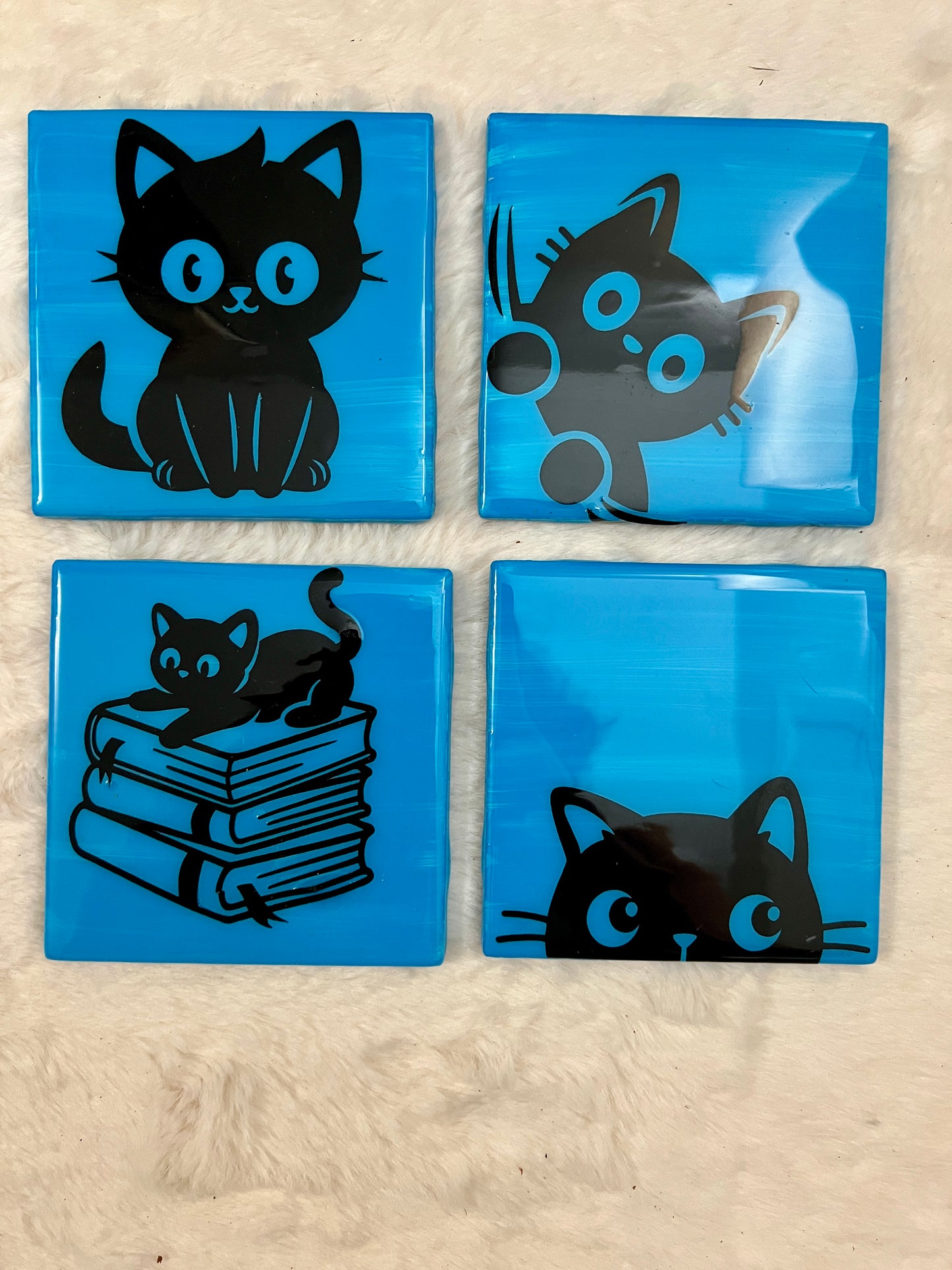 Curious Cat Coaster Set
