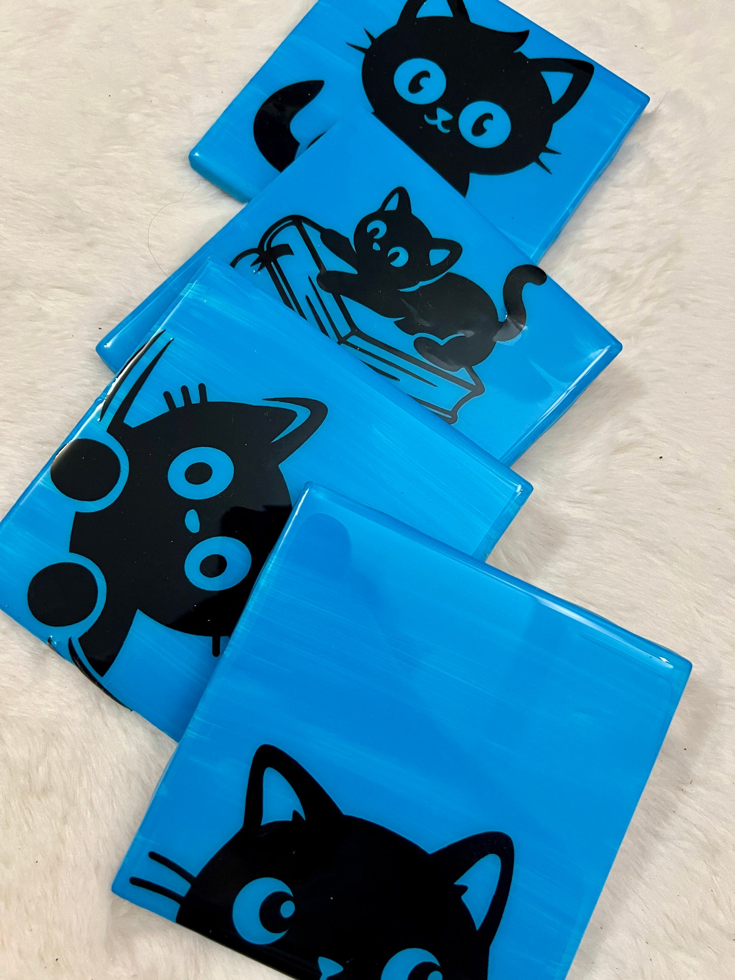 Curious Cat Coaster Set