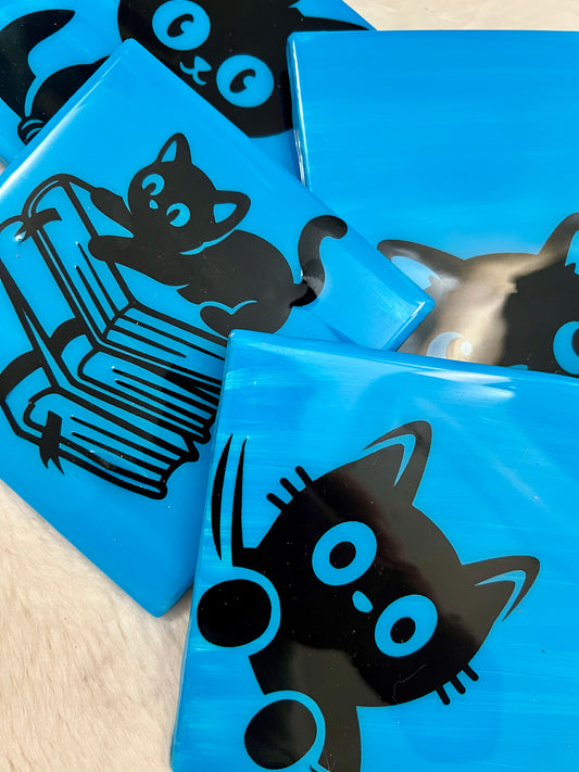 Curious Cat Coaster Set