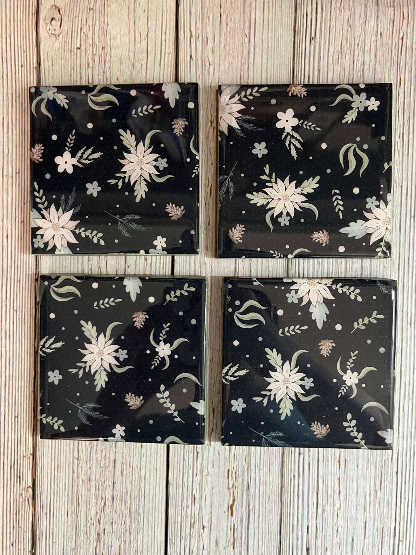 Moonlit Flowers Coaster Set